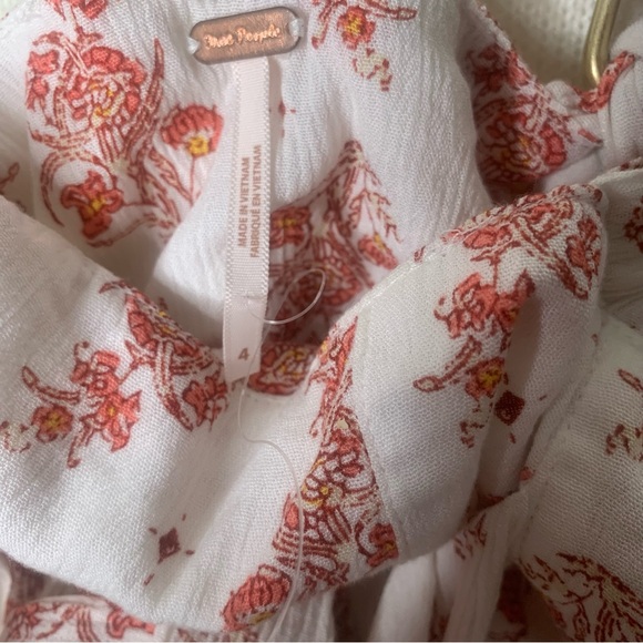 Free People Overall Skirt Sz 4 Small Mini Floral Jumper NWOT Babydoll Romper - Picture 7 of 7